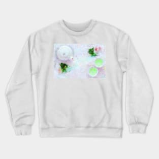 Green Tea Still Life Impressionist Painting Crewneck Sweatshirt